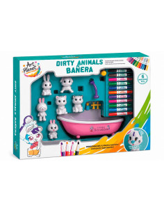 Dirty Animals Bañera Art Planet con 6 mascotas lavables y...