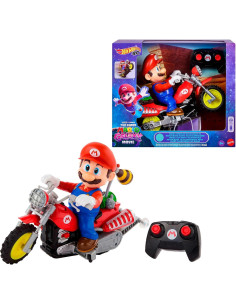 Hot Wheels Mario Wheelie Motocross RC, Moto de Control...