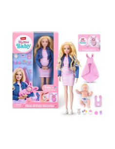 My Mini Baby Muñeca Rubia Mom & Baby Surprise con Accesorios