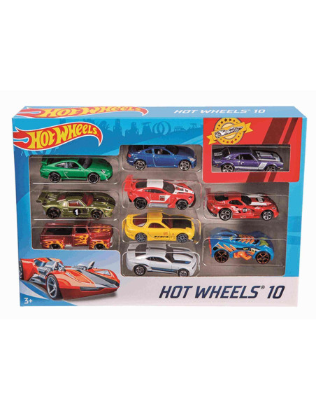 Hot Wheels Pack de 10 vehículos coches de juguete modelos surtidos 3 años