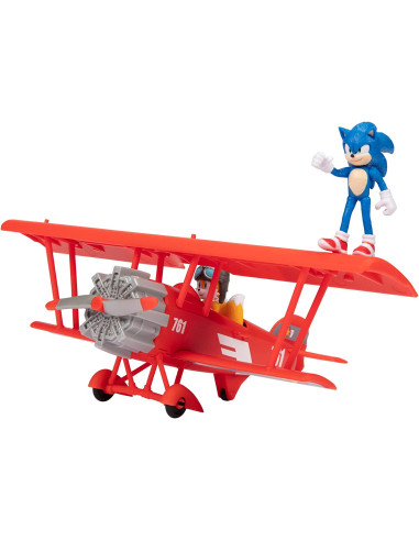 Sonic The Hedgehog - Avión y Figuras Exclusivas de y Tails 6 cm