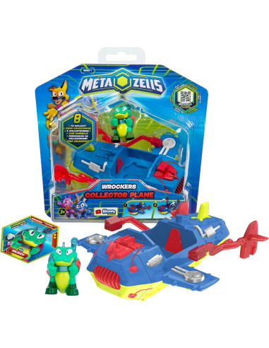 METAZELLS Collector Plane Azul + Figura Personaje Muddy S1 + 1 Carta