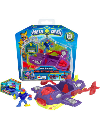 METAZELLS Collector Plane Morado + Figura Personaje Coortis S1 + 1 Carta