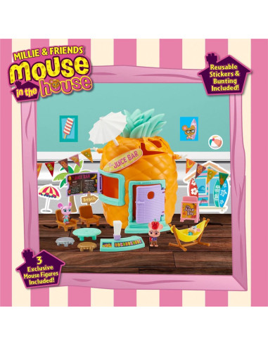 Bandai - Millie and Friends Mouse in The House - Playset Bar de Zumos Piña