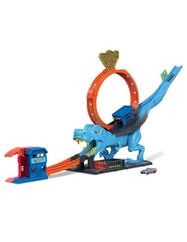 Hot Wheels City Desafío del T-Rex Pista para coches de juguete 4 años