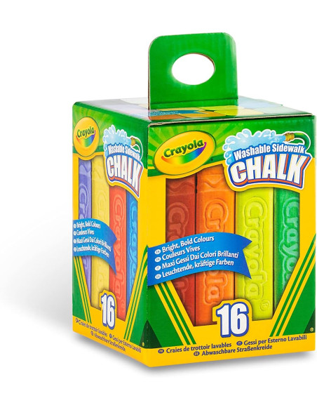 CRAYOLA — Tizas de Colores Tamaño Maxi para Dibujar en Asfalto, Colores Variados, Set de 16 Unidades