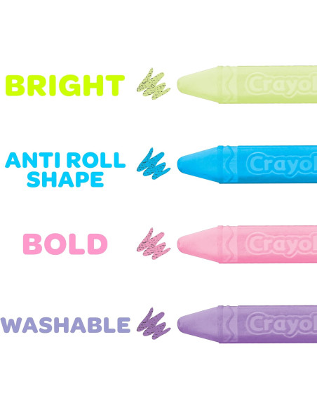 CRAYOLA — Tizas de Colores Tamaño Maxi para Dibujar en Asfalto, Colores Variados, Set de 16 Unidades