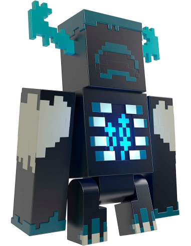 Minecraft Warden Figura de acción deluxe grande con luces y sonidos juguete 3 años (Mattel HHK89)