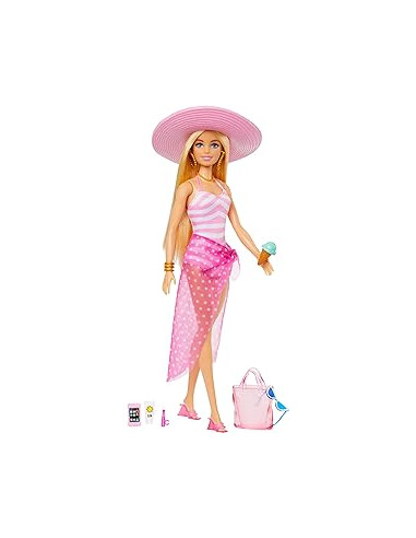 Barbie Día en la playa Muñeca hecha de plástico reciclad