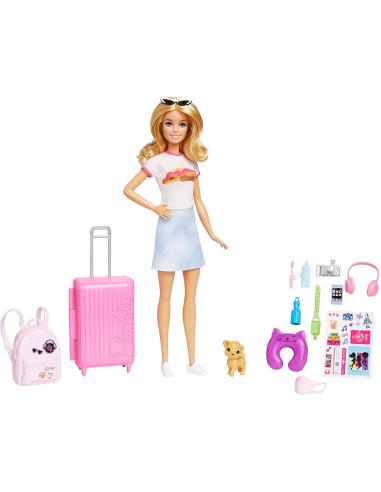 Barbie Vámonos de viaje Malibú 2.0 Muñeca rubia con maleta