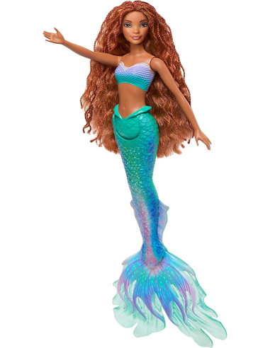 Disney La Sirenita Ariel Sirena Muñeca con Cola y Aleta de Purpurina