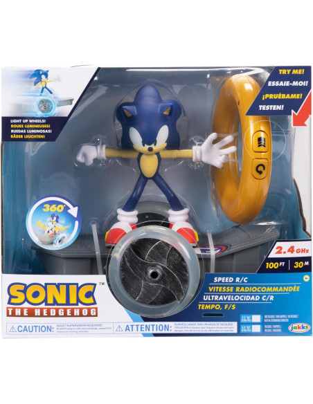 Sonic The Hedgehog - Radio Control Sonic - Sonic Desmontable de 15 cm - Incorpora Luces
