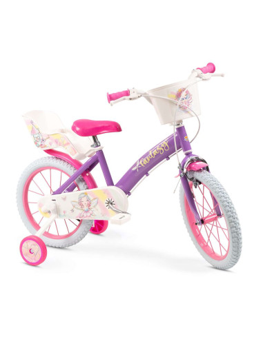 Bicicleta Violeta 12 pulgadas Fantasy  con cesta