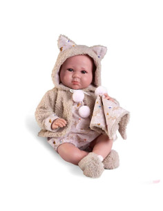 Muñeco Recién Nacido Luca con chaqueta borreguillo 42 cm...