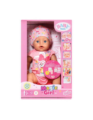 Baby Born Magic Muñeca Niña Vestido Rosa 43Cm