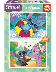Disney Stitch | Set de 2 Puzzles Infantiles con 100...