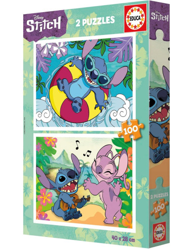Disney Stitch | Set de 2 Puzzles Infantiles con...