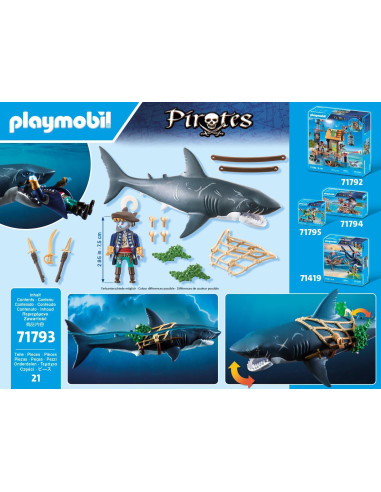 Playmobil Tiburon Gigante Con Pirata
