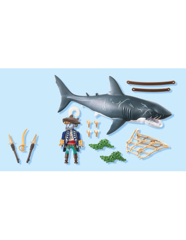 Playmobil Tiburon Gigante Con Pirata