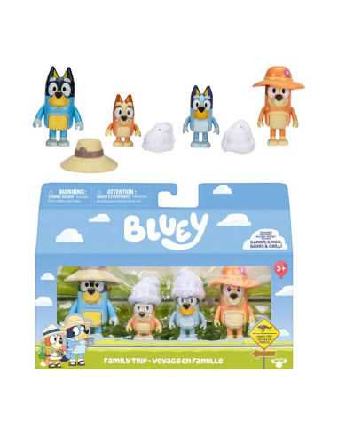 Bluey Pack 4 Figuras, Figuras Articuladas...