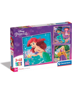 Supercolor Puzzle 3x48 Piezas, Disney Princesas, 3...