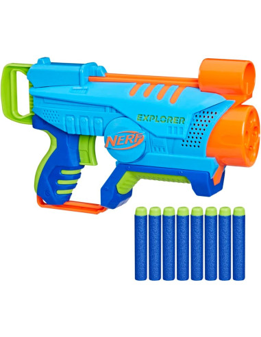 Nerf - Lanzador Elite Jr Explorer Easy-Play - Fácil de sostener, Cargar y lanzar