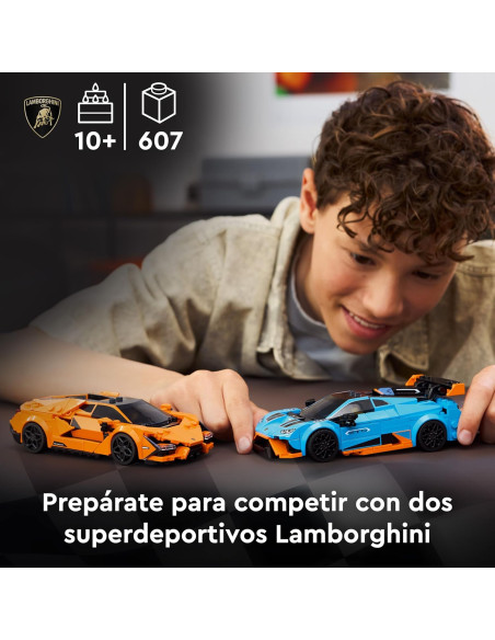 LEGO 77238 Speed Champions Lamborghini Revuelto y Huracán STO - Maquetas de Coches de Carreras
