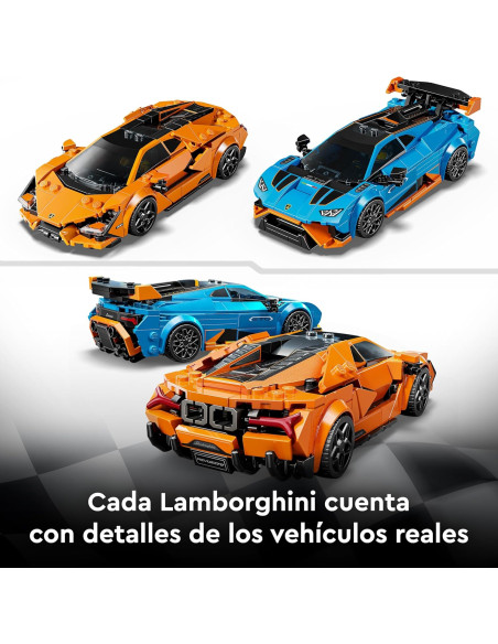 LEGO 77238 Speed Champions Lamborghini Revuelto y Huracán STO - Maquetas de Coches de Carreras