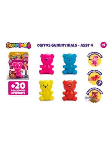 Muñeco Ositos Gummymals 20 Reacciones Diferentes. 4 Mod Sdos. Dale De Comer, Ponlo A Dormir Y Hazle 