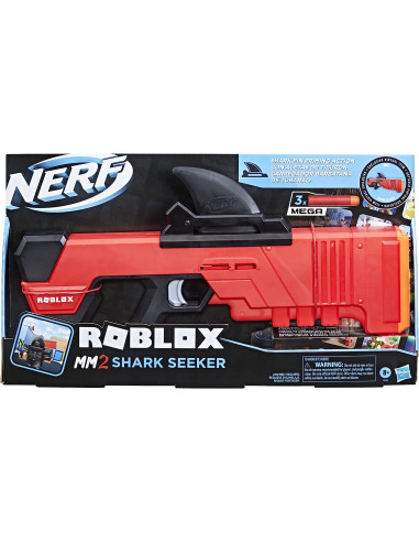 Nerf Roblox MM2 Shark Seeker Dart Blaster Shark Fin Action 3 Mega Dardos