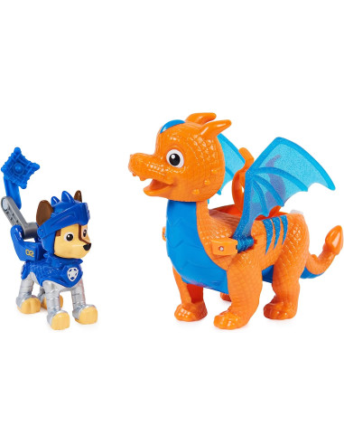 Paw Patrol conjunto de Figuras de acción de Chase y el dragón Draco de Rescue Knights