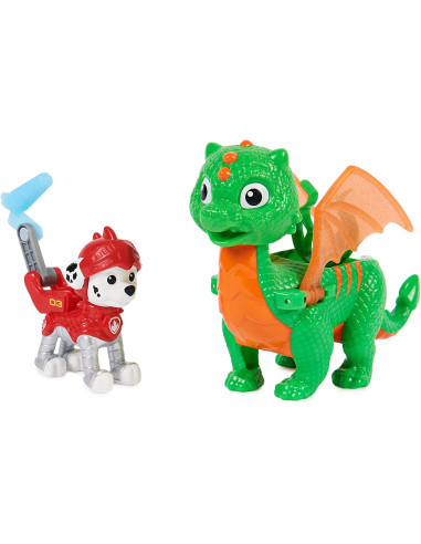 Paw Patrol conjunto de Figuras de acción de Marshall y el dragón Jade de Rescue Knights