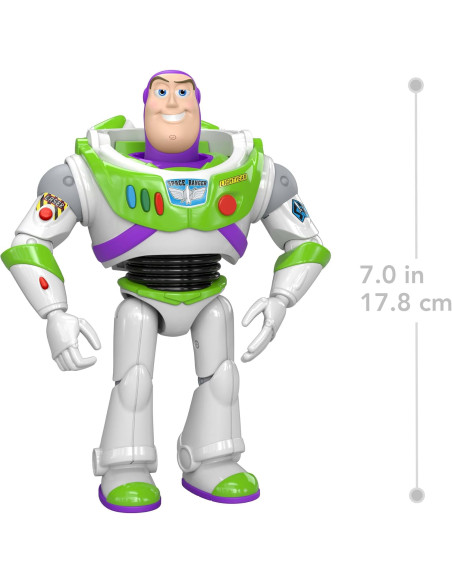 Toy Story 5 Buzz Lightyear Figura de acción de 18 cm de Altura del guardián Espacial, 10 articulacio