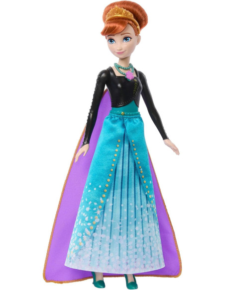 Disney Frozen Muñeca Anna de Moda y Accesorios con 8 sorpresas, Incluido un joyero con Forma de Copo