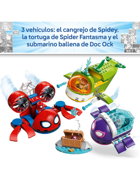 LEGO | Marvel Spidey: Vehículos Submarinos - 3 Minifiguras Inc. Superhéroe