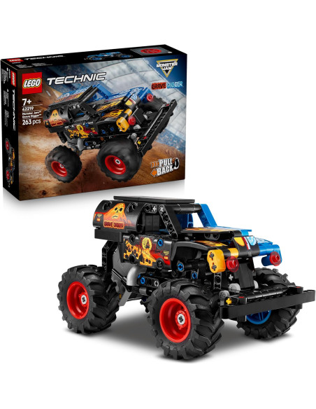 LEGO Technic Monster Jam Grave Digger Fuego y Hielo - Camión de Juguete de Carga Manual 