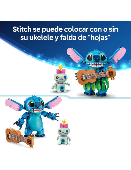LEGO | Disney Stitch y Scrump de Juguete – 2 Figuras con Accesorios Inc. Ukelele y Peluche