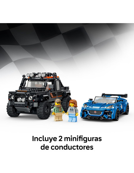 LEGO 77264 Speed Champions Jaguar Project 7 y Land Rover Defender – Kit de Maquetas con 2 Coches