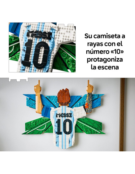 LEGO Editions Lionel Messi: Celebración - Maqueta 3D de Decoración para la Pared del Dormitorio