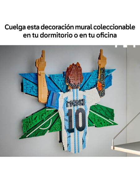 LEGO Editions Lionel Messi: Celebración - Maqueta 3D de Decoración para la Pared del Dormitorio