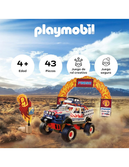 PLAYMOBIL | Cars | Offroad Truck | Camión Todoterreno con cabrestante y Placas de Puente