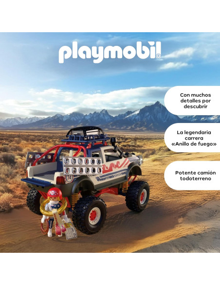 PLAYMOBIL | Cars | Offroad Truck | Camión Todoterreno con cabrestante y Placas de Puente