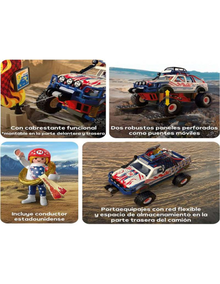 PLAYMOBIL | Cars | Offroad Truck | Camión Todoterreno con cabrestante y Placas de Puente