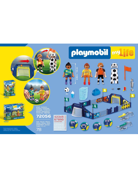 PLAYMOBIL | My Life | Fussball-Arena | Campo de fútbol con Mecanismo de Tiro y 2 porterías 