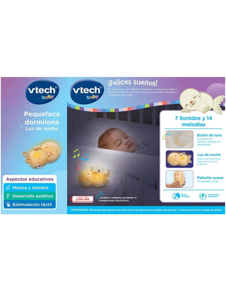 Baby Pequefoca dormilona Luz de Noche, Peluche Interactivo, Juguete para bebés +0 Meses