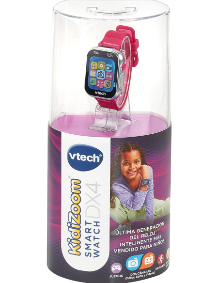 KidiZoom Smartwatch DX4, Color Frambuesa, Cámara Dual para Fotos y Selfies