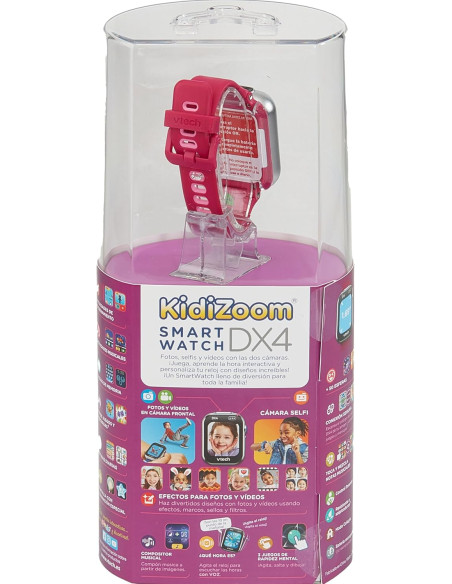 KidiZoom Smartwatch DX4, Color Frambuesa, Cámara Dual para Fotos y Selfies