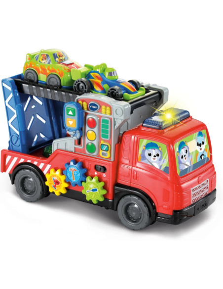 Baby Tráiler portacoches Carga y Descarga, Juguete de Arrastre, 2 Modos de Juego