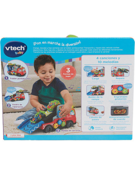 Baby Tráiler portacoches Carga y Descarga, Juguete de Arrastre, 2 Modos de Juego