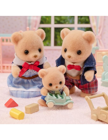 Sylvanian Families - Familia de osos Biscuit 5851 - Juegos de casas de muñecas